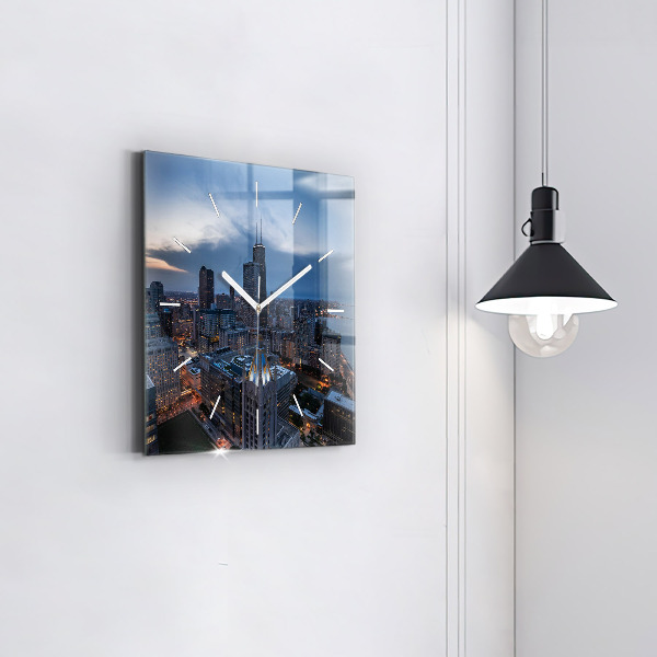Square wall clock Photo of Chicago