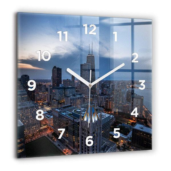 Square wall clock Photo of Chicago