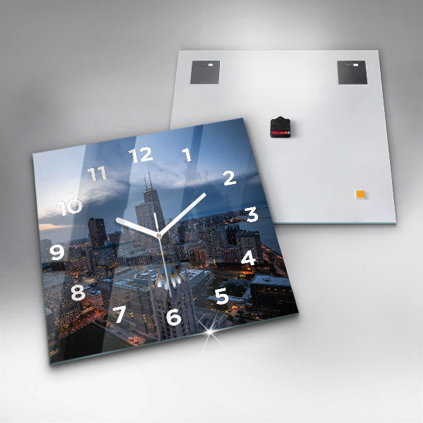 Square wall clock Photo of Chicago