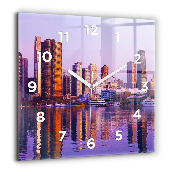 Square wall clock View of the skyscrapers of the USA