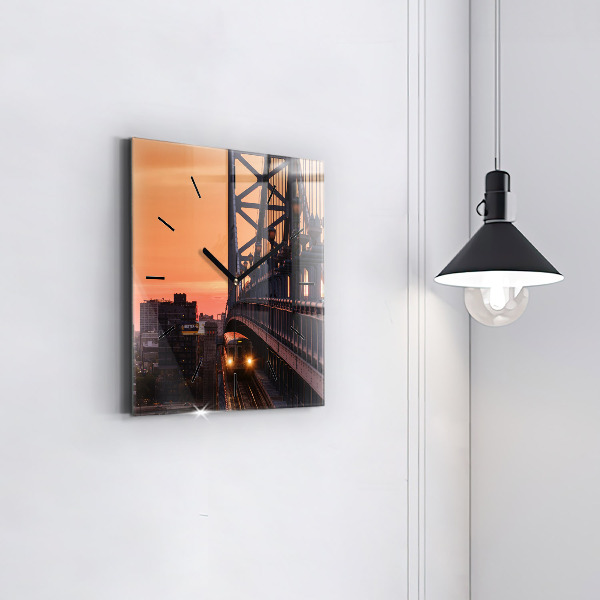 Square wall clock Benjamin Franklin Bridge