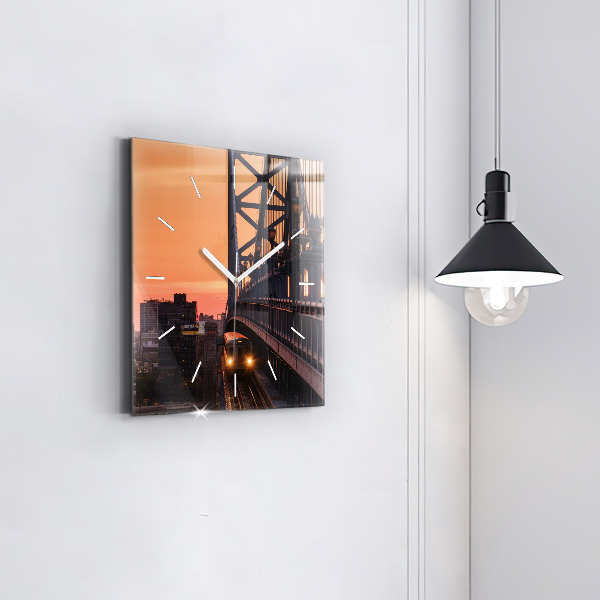 Square wall clock Benjamin Franklin Bridge