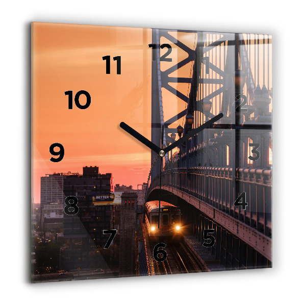 Square wall clock Benjamin Franklin Bridge