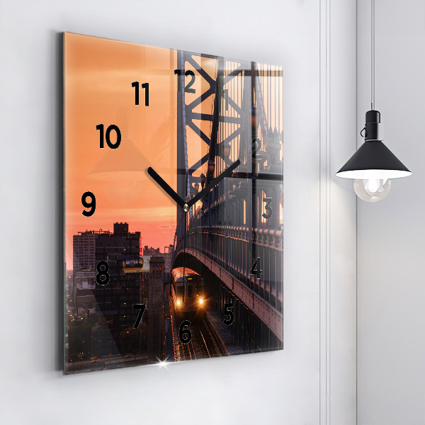 Square wall clock Benjamin Franklin Bridge