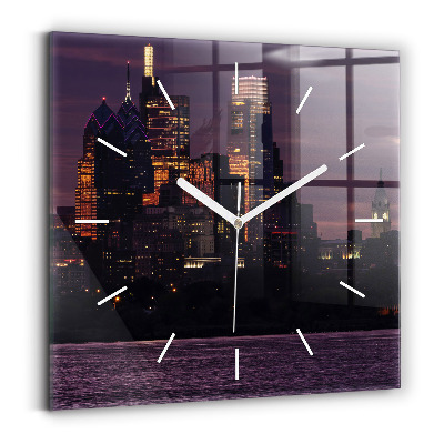 Square wall clock Philadelphia City Skyline