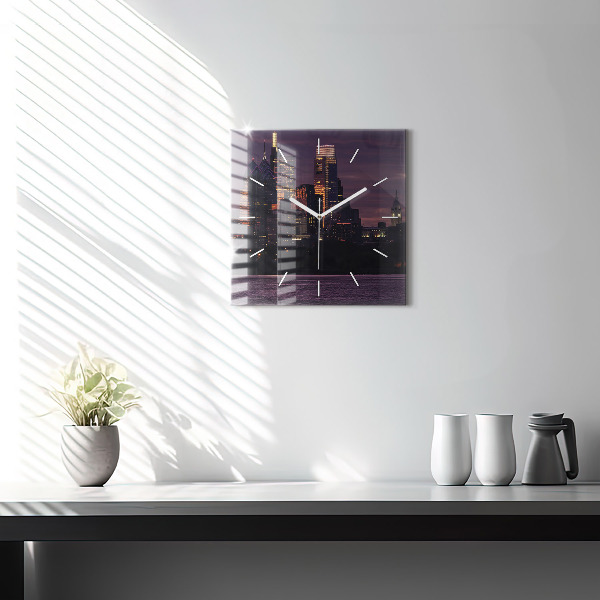 Square wall clock Philadelphia City Skyline