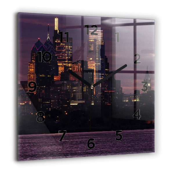 Square wall clock Philadelphia City Skyline