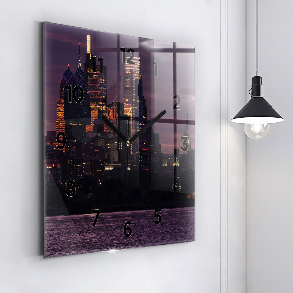 Square wall clock Philadelphia City Skyline