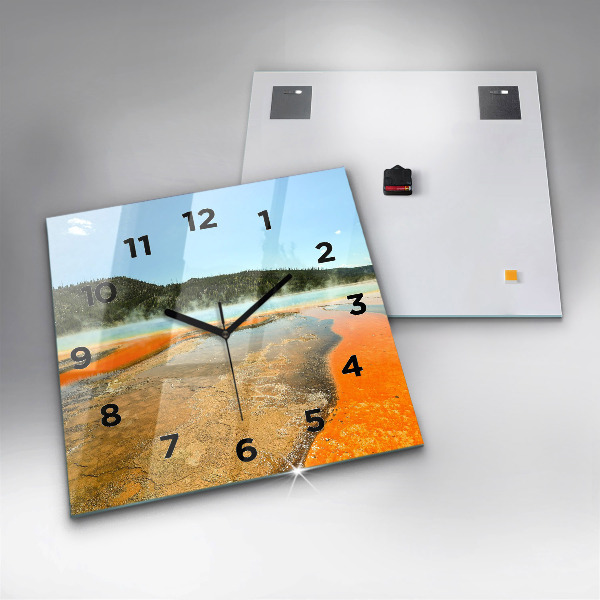 Square wall clock Lake with Mountains