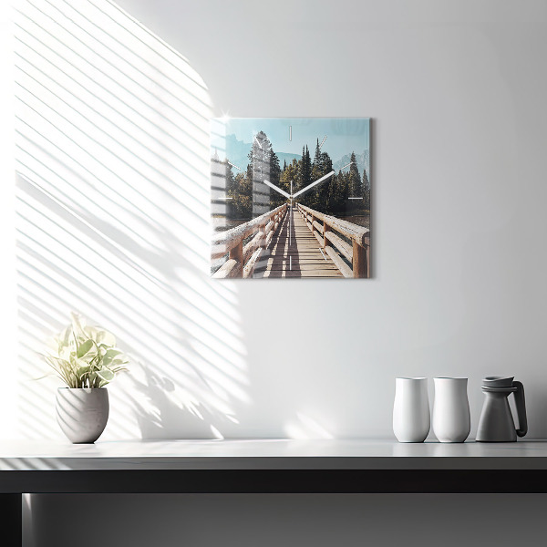 Square wall clock Mountains in Yellowstone