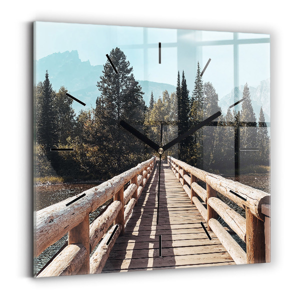 Square wall clock Mountains in Yellowstone
