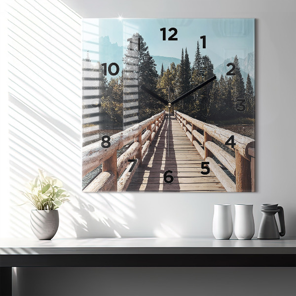 Square wall clock Mountains in Yellowstone