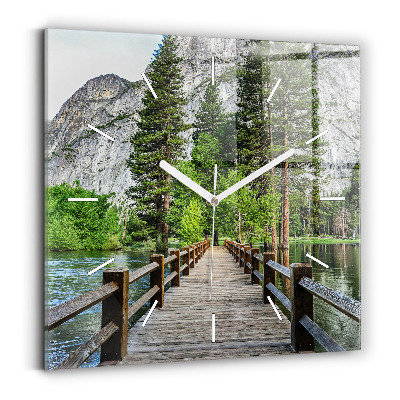 Square wall clock Yosemite Wooden Bridge