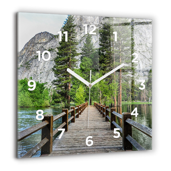Square wall clock Yosemite Wooden Bridge