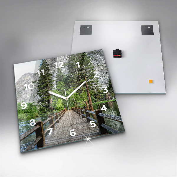 Square wall clock Yosemite Wooden Bridge