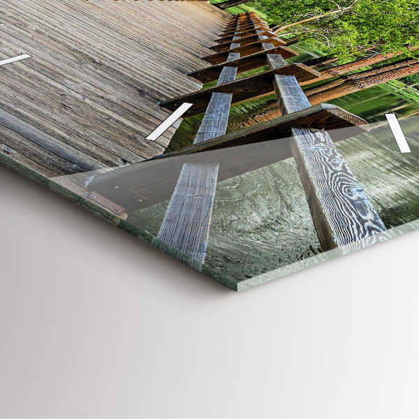 Square wall clock Yosemite Wooden Bridge