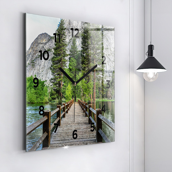Square wall clock Yosemite Wooden Bridge