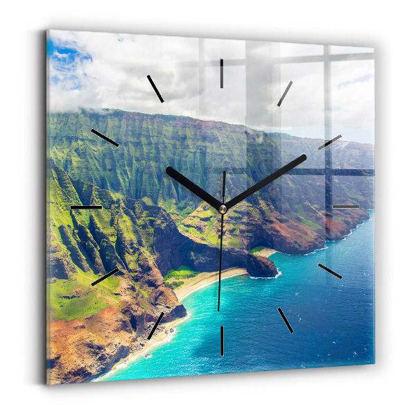 Square wall clock The Sea in Hawaii