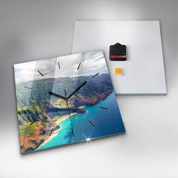 Square wall clock The Sea in Hawaii