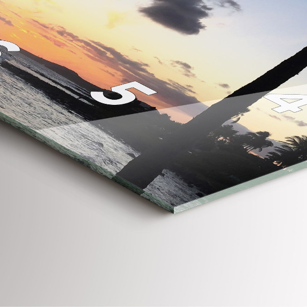 Square wall clock Palm tree and sunrise