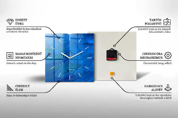 Square wall clock Water photography