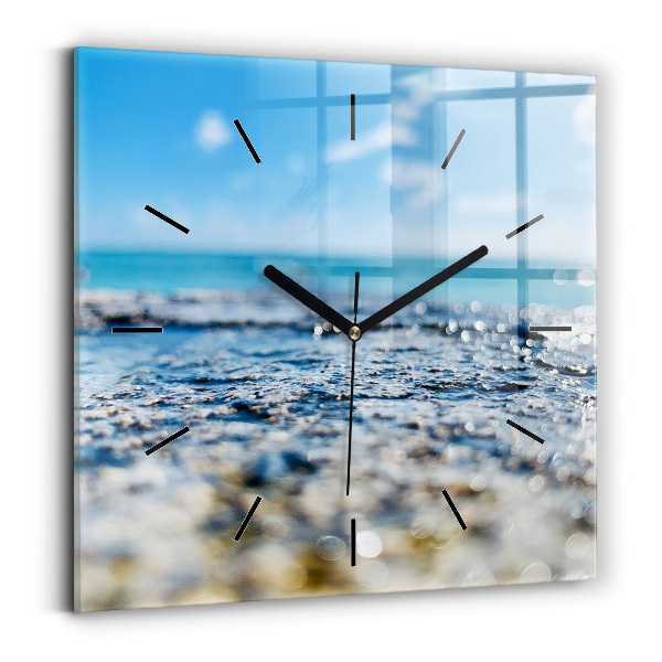 Square wall clock Water photography