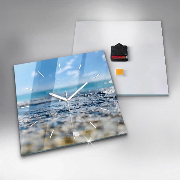 Square wall clock Water photography