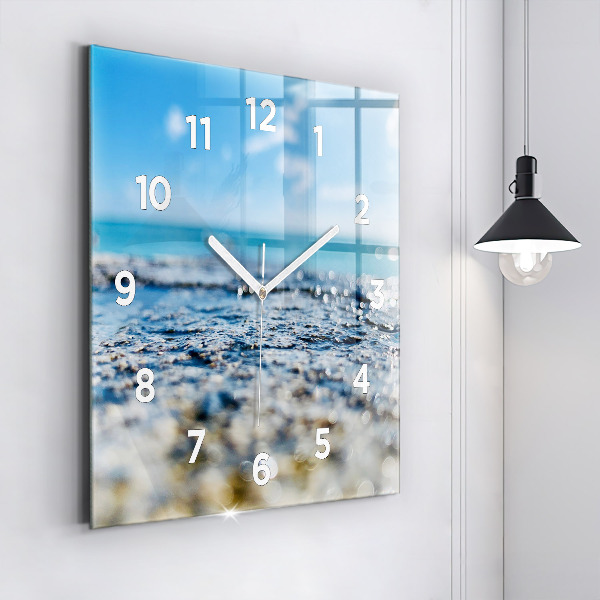 Square wall clock Water photography