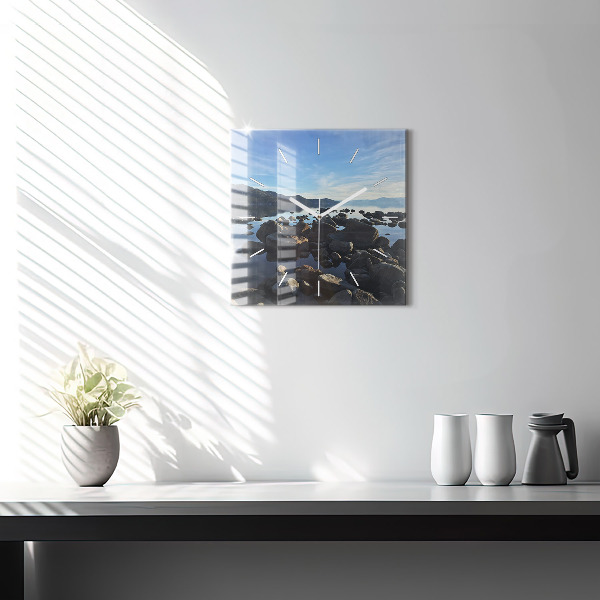 Square wall clock Sea view
