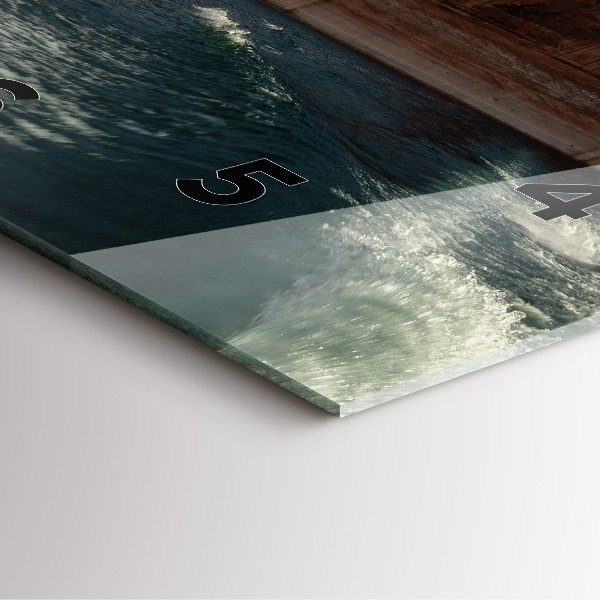 Square wall clock Person on water skis