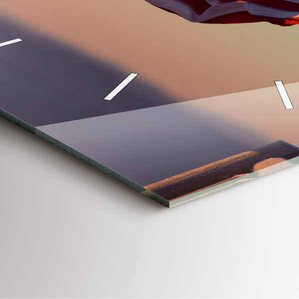 Square wall clock USA flag flying