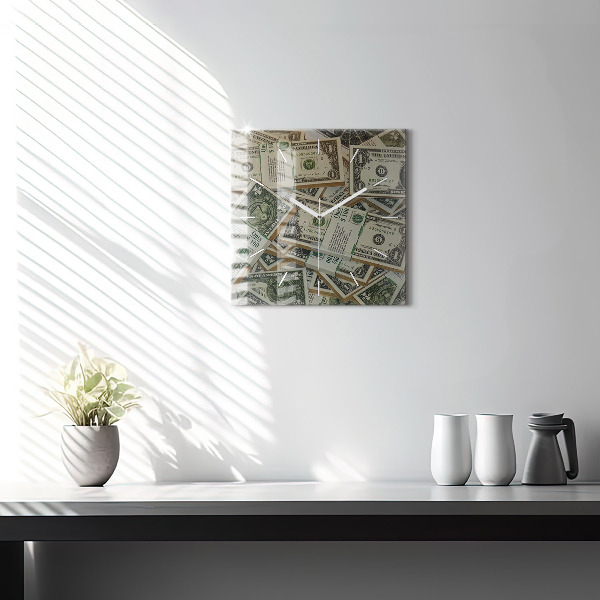 Square wall clock 1 US dollar