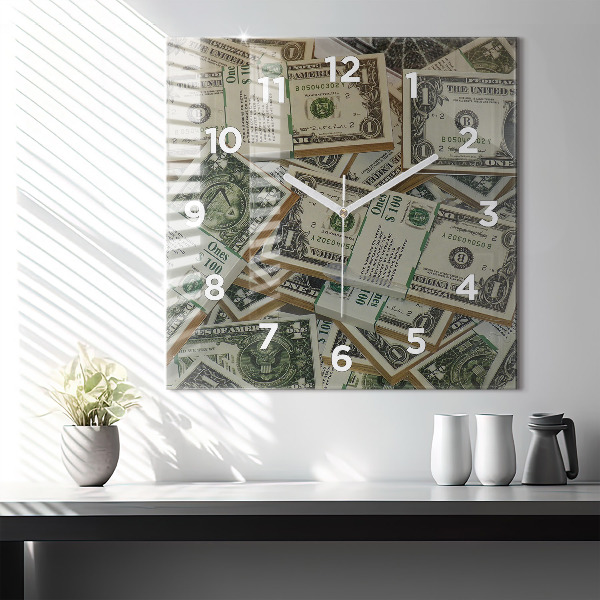 Square wall clock 1 US dollar