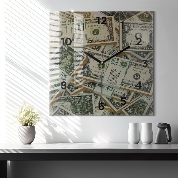 Square wall clock 1 US dollar