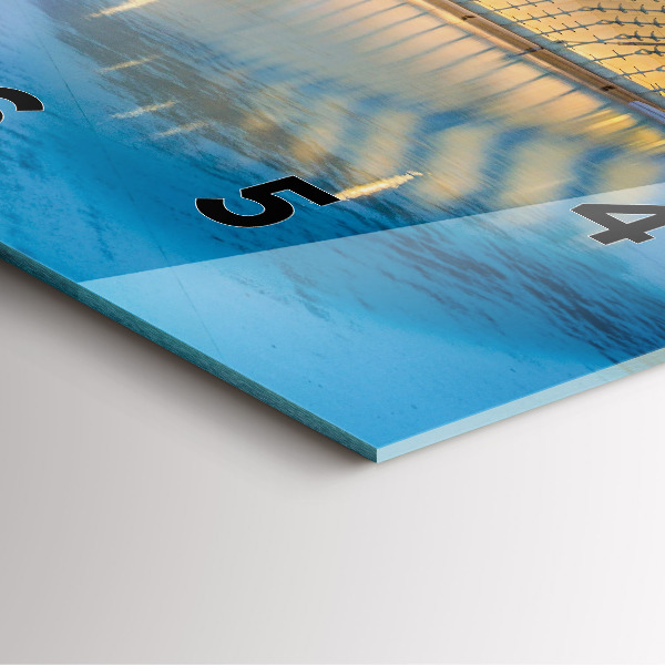 Square wall clock City sunset