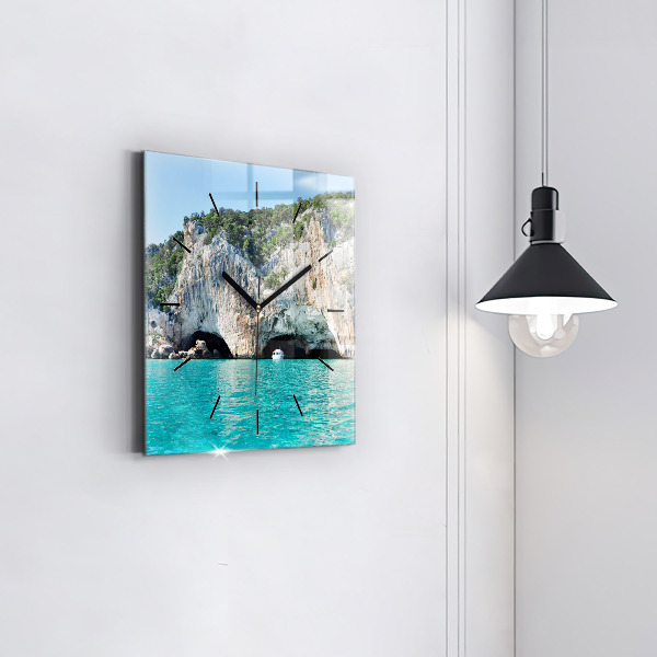 Square wall clock Underwater Cave