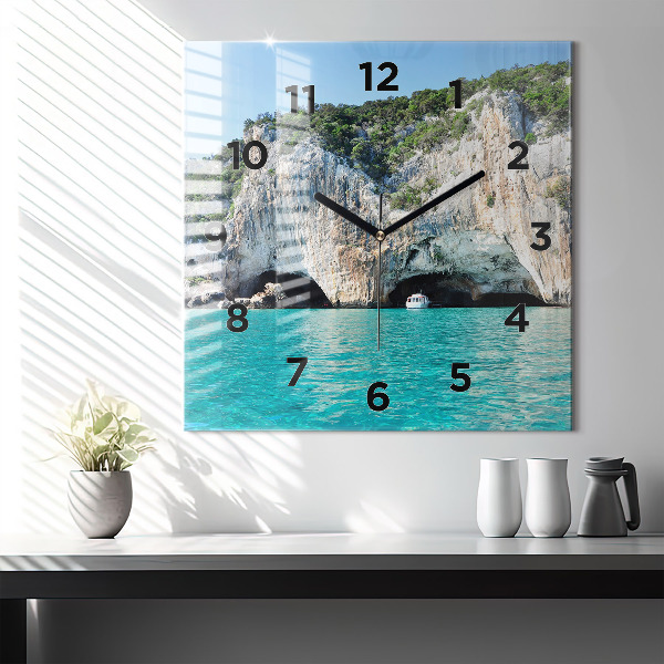 Square wall clock Underwater Cave