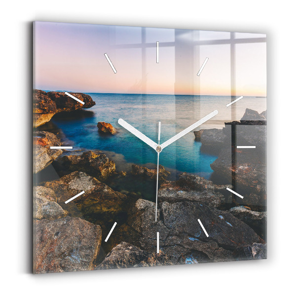 Square wall clock Sea landscape