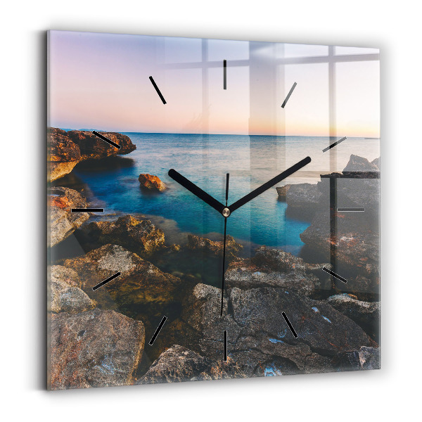 Square wall clock Sea landscape