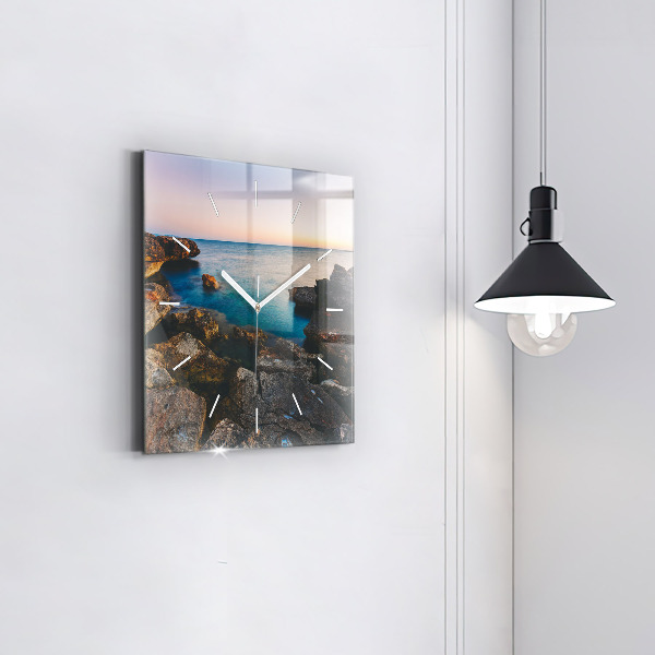 Square wall clock Sea landscape
