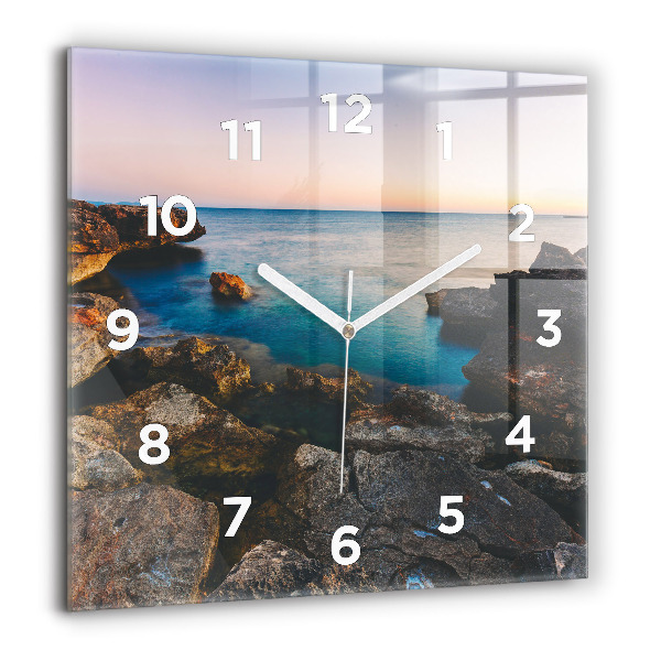 Square wall clock Sea landscape