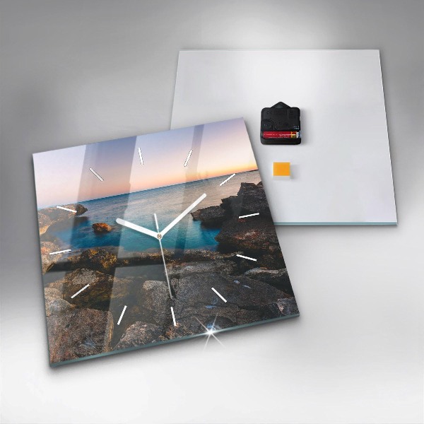 Square wall clock Sea landscape