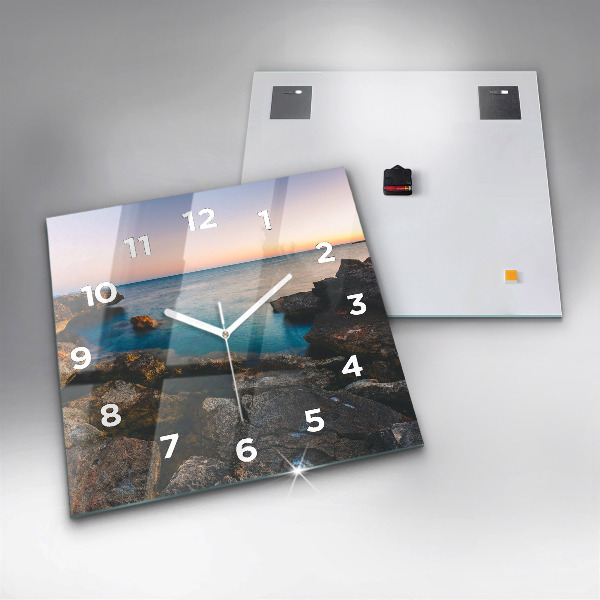 Square wall clock Sea landscape