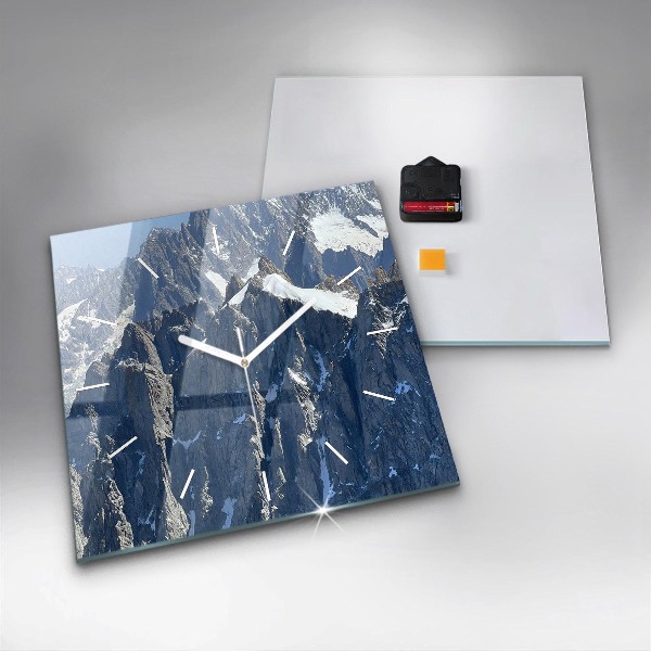 Square wall clock Alps Mountains in Winter