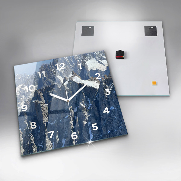 Square wall clock Alps Mountains in Winter