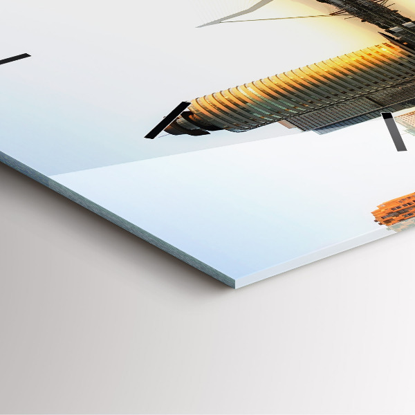 Square wall clock A city on the river