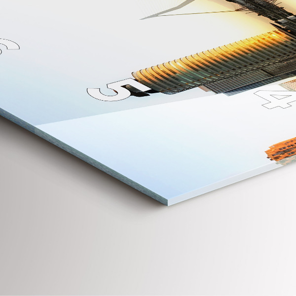 Square wall clock A city on the river