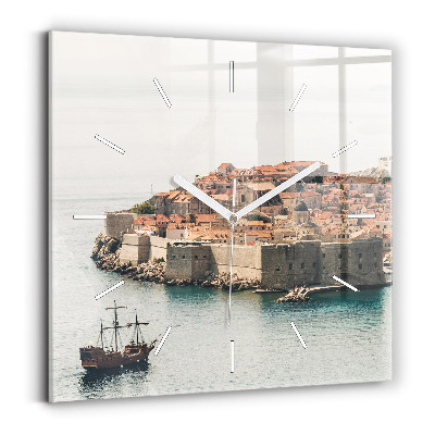 Square wall clock Sailing ship in Dubrovnik
