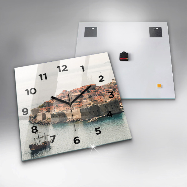 Square wall clock Sailing ship in Dubrovnik