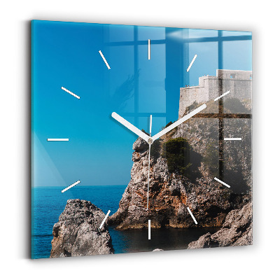 Square wall clock Cliffs in Dubrovnik